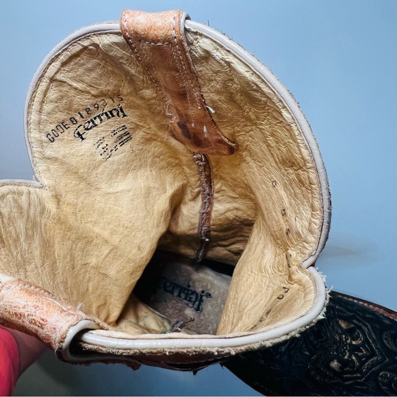 Ferrini Women’s Antique Saddle/Black Leather Western Boots 8 - Picture 8 of 8